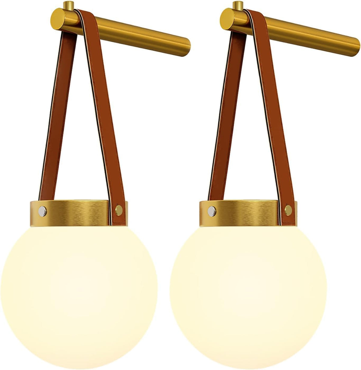 Battery Operated Wall Sconces Set of 2, Gold Wall Lamps for Bedroom with Remote Control Warm/Natural/Daylight/RGB 15