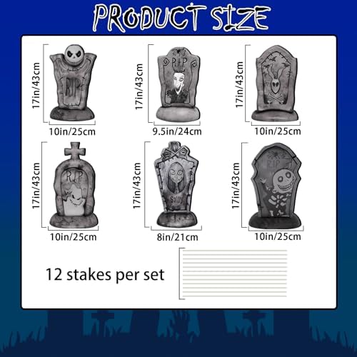 17Inch Halloween Yard Signs Tombstones Decorations Outdoor Graveyard