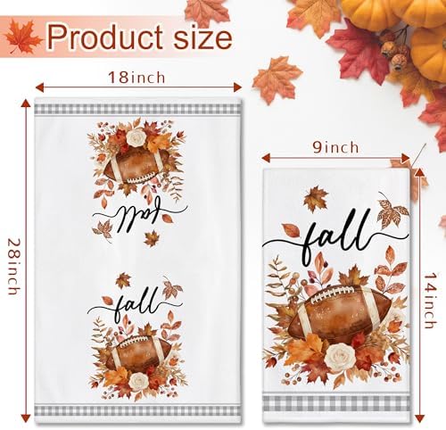 Bonsai Tree Fall Kitchen Towels, Fall Football Decor, Plaid Hand Towels