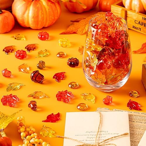 240Pcs Fall Vase Filler Decor for Thanksgiving and Halloween