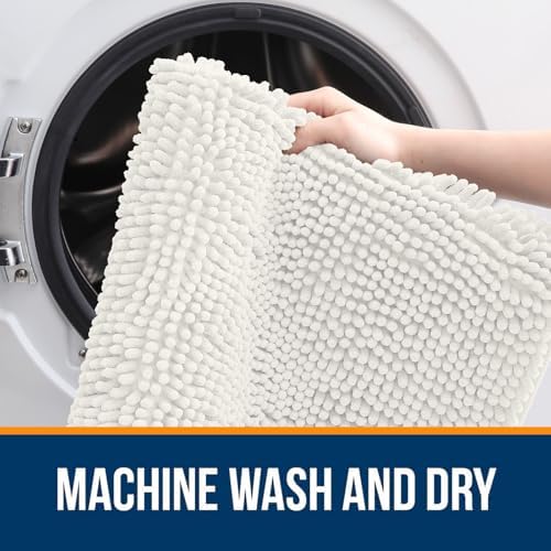 OLANLY Bathroom Runner Rugs 44x24, Extra Soft Absorbent Chenille Bath Rugs
