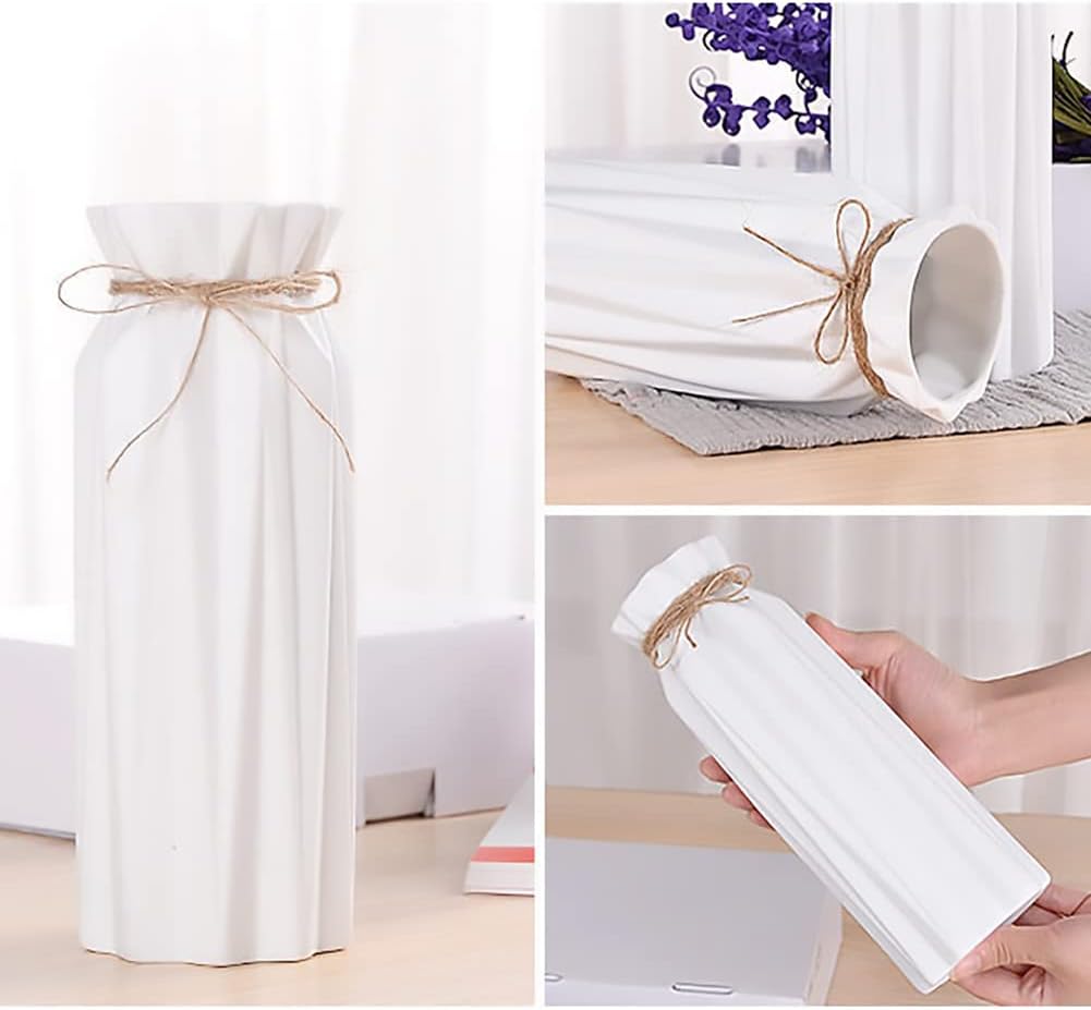 Ceramic Vase-Flower Vase Dried Flower Vase for Modern Home Decor / White