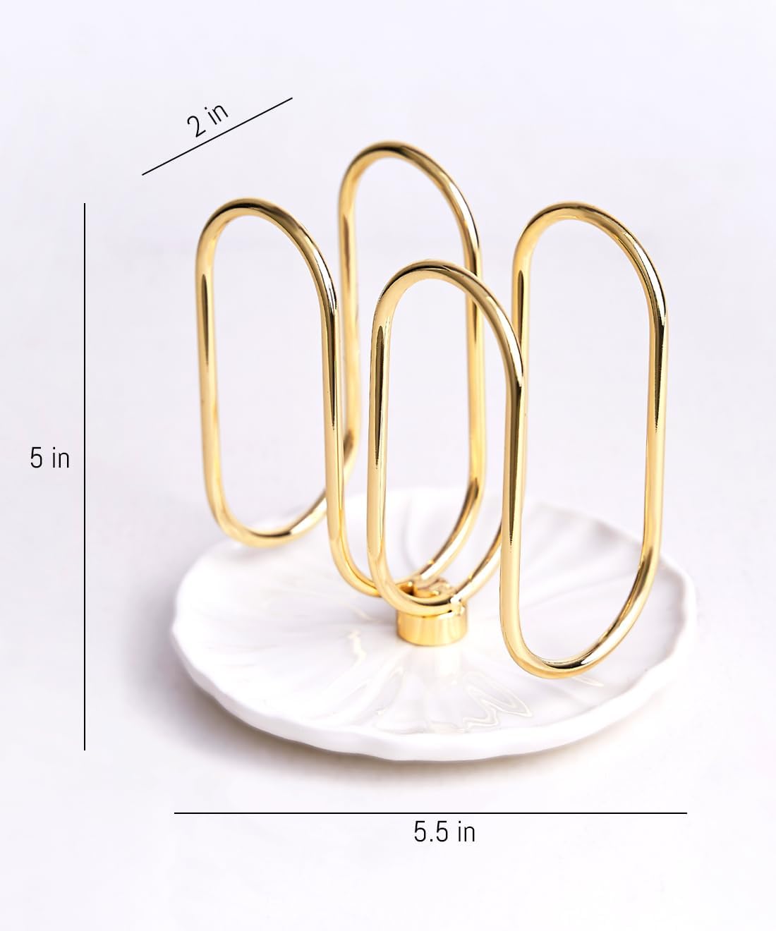 Napkin Holder / Ceramic Base Effortless Cleaning / Gold