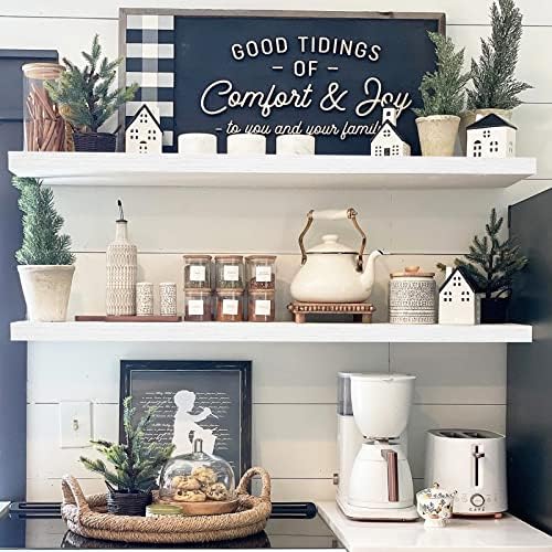 QEEIG Extra Long Floating Shelves for Wall (White, Set of 2, 47.2")