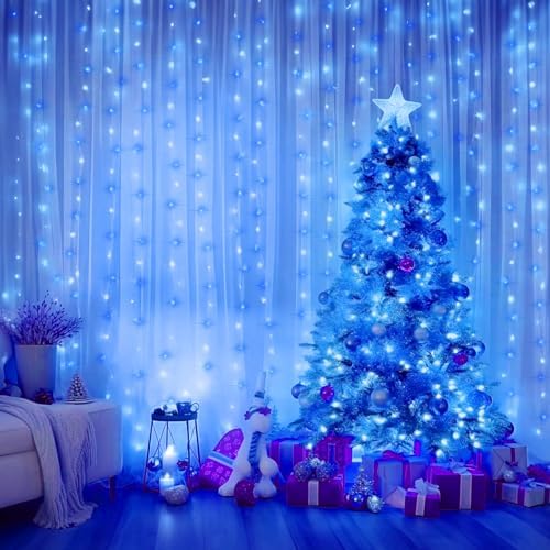 Minetom Curtain Lights, 300 LED Dimmable Twinkle Fairy Lights, 8 Modes
