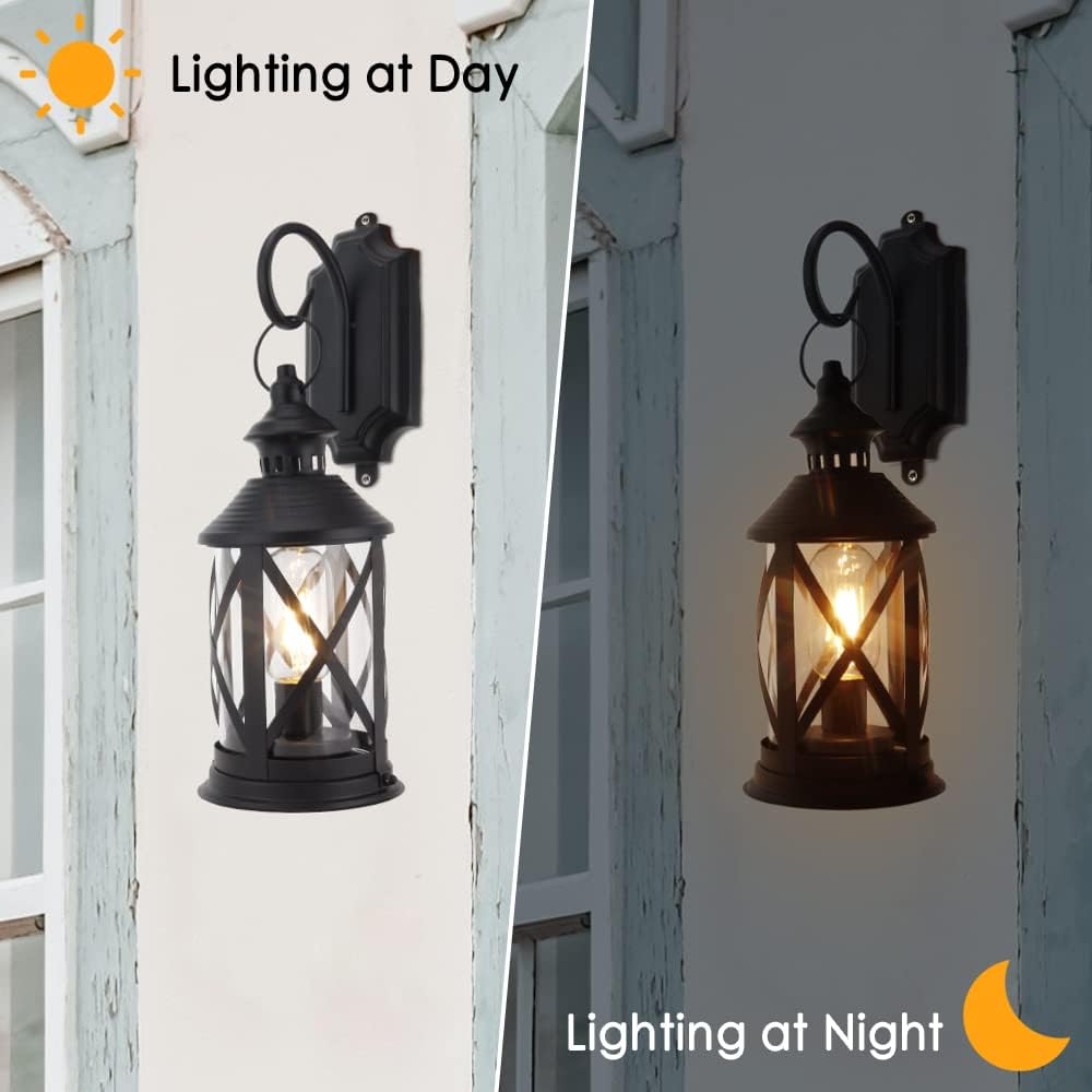 TRIROCKS Set of 2 Battery Powered Metal Lamp 10'' Tall Decorative Cordless Table Lamps LED Edison Lights Hanging Lamps