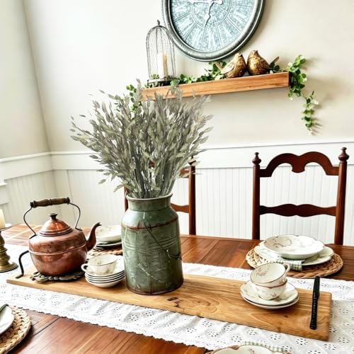 60 Pcs Dried Plants Wild Northern Sea Oats Grass Bundle 17" Preserved Natural Chasmanthium Olive Green Dried Flower Bouquet for Vase DIY Floral Arrangements Weddings Party Home Table Decor