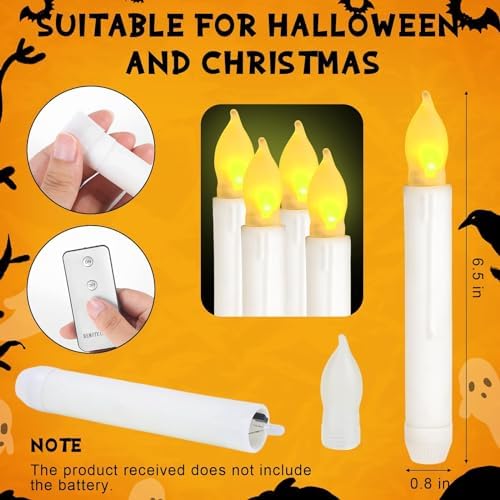 80 Pcs Halloween Hanging Witch Hats and Taper Floating Candles Set