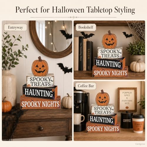Pumpkin Halloween Table Decor Indoor, Halloween Decorations for Home
