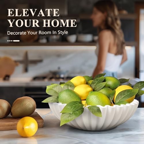 YMXYJM Large Decorative Bowl, Modern Handicraft Bowls for Home Decor, Decorative Fruit Bowl for Kitchen Counter, Ruffle