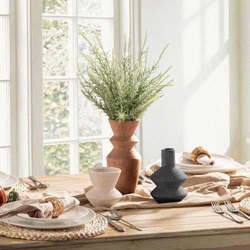 Ceramic Vase Home Table Decor - Flower Vase Set of 3 Living Room Kitchen Decorations Farmhouse Modern Rustic Vases