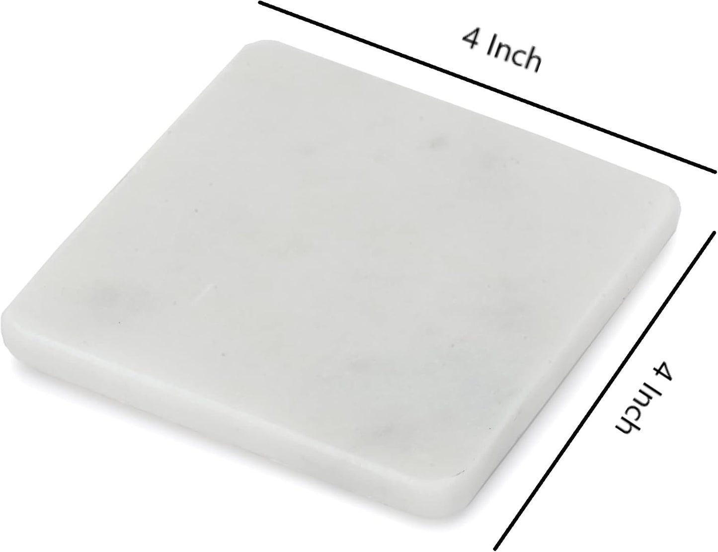 Holder / Square Modern Coasters / White / 4 Inch