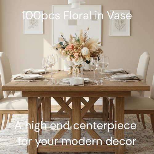 Luxury Floral Arrangement with Vase - Pampas Grass & Artificial Flowers