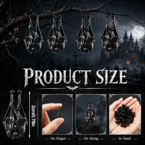 Civaner 50 Pcs Halloween Mini Brass Figurine Miniature, Bat