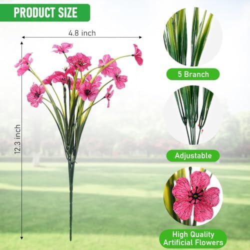 22 Pack Artificial Flowers for Outdoor Indoor Fake Plants(Multi-Colour)
