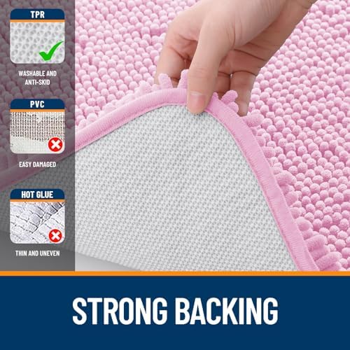 OLANLY Bathroom Rugs 36x24, Extra Soft Absorbent Chenille Bath Rugs