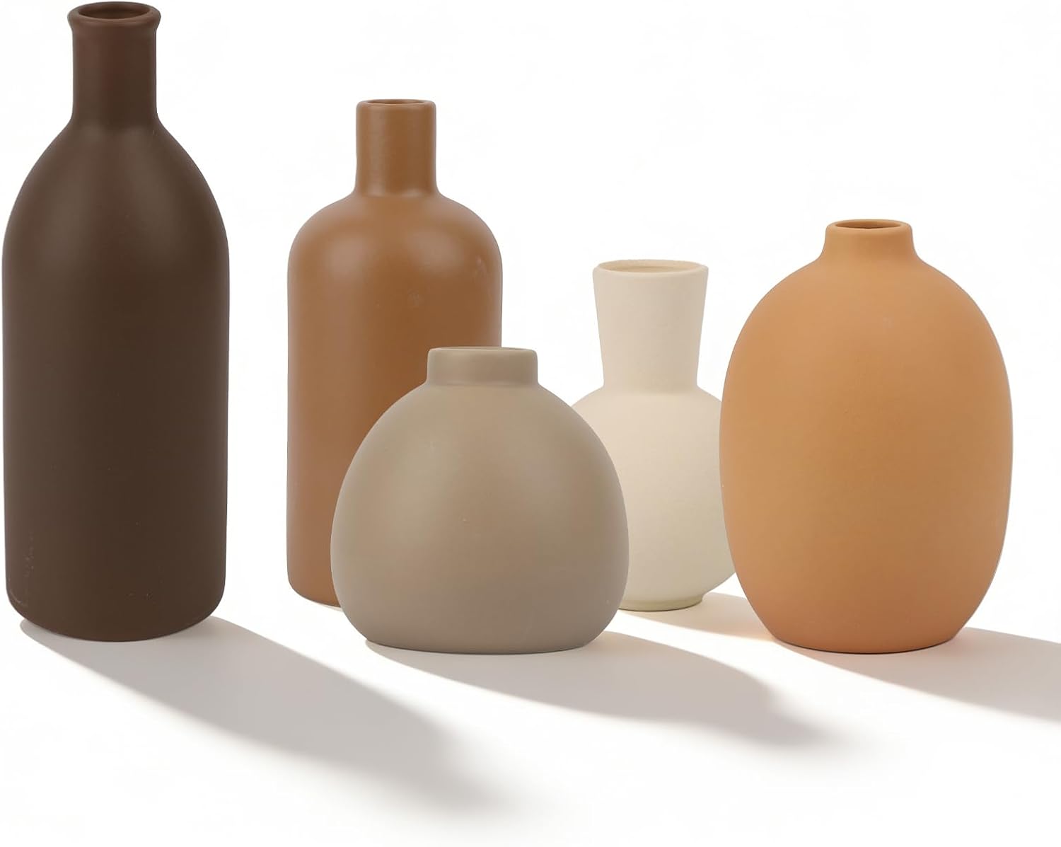 Ceramic Vase / Modern Farmhouse Boho Pottery Vases / Set of 5
