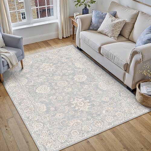 3x4 Blue Cream Neutral Area Rug