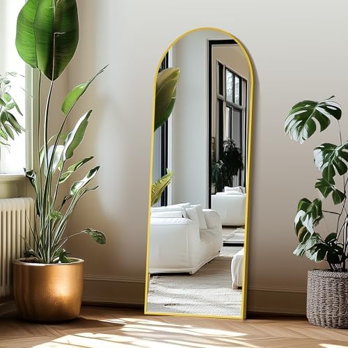 Delma Full Length Mirror, Large Floor Mirror for Wall, Bedroom, Bathroom, Living Room with Aluminium Frame (Stand, Arch