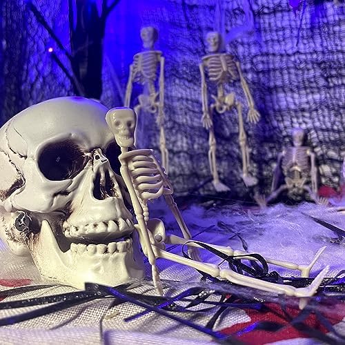 32Pcs 6" Halloween Mini Plastic Skeleton Figurines Decorations Set