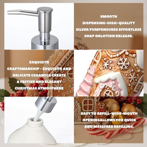 Potchen Gingerbread House Soap Dispenser Ceramic Pump Bathroom Decor