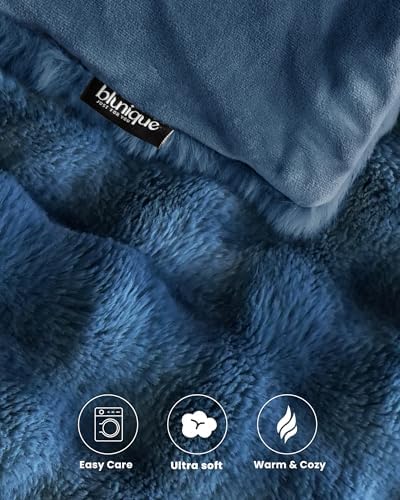Ultra Soft Cozy Faux Fur Throw Blanket, Fuzzy Plush Thick Bubble Blanket, Oversize Luxury Fluffy Blanket for Couch