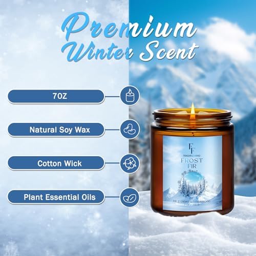 Christmas Candles, Winter Scented Candles for Home, 4 Pack Holiday Natural Soy Candles, Gifts for Women Men, Fragrance