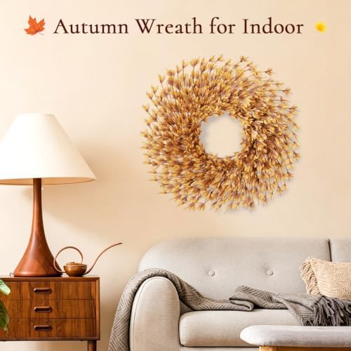 26 Inch Fall Wreath for Front Door, Autumn Thanksgiving Decor