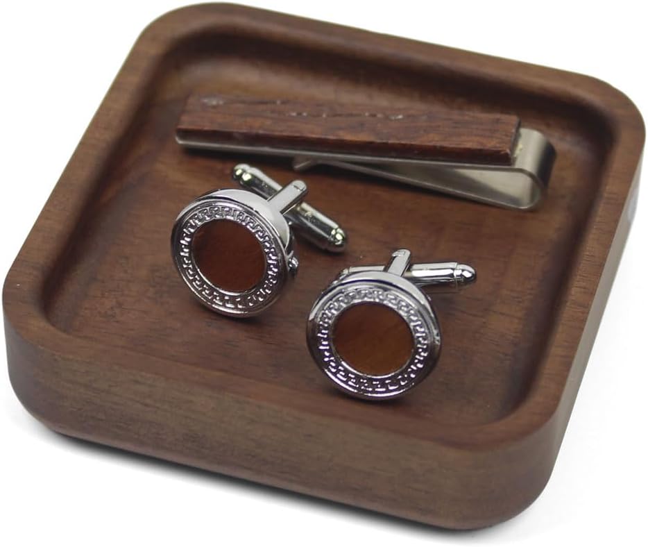 Solid Walnut Wood Square Ring Holder Dish / Square - Walnut