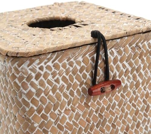 Seagrass Square Tissue Box Cover Woven Napkin Holder Decorative / Whitewash / 5.5 x 5.5 x 5.5