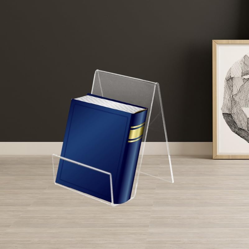 Acrylic Book Display Stand Freestanding Bookshelf for Desk Home Office / Clear / 3.5 x 4.1 x 3
