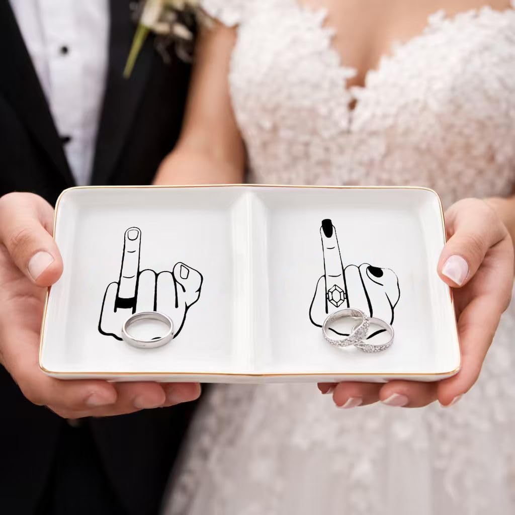 Elegant Finger Ceramic Ring Holder for Engagement / Fingers