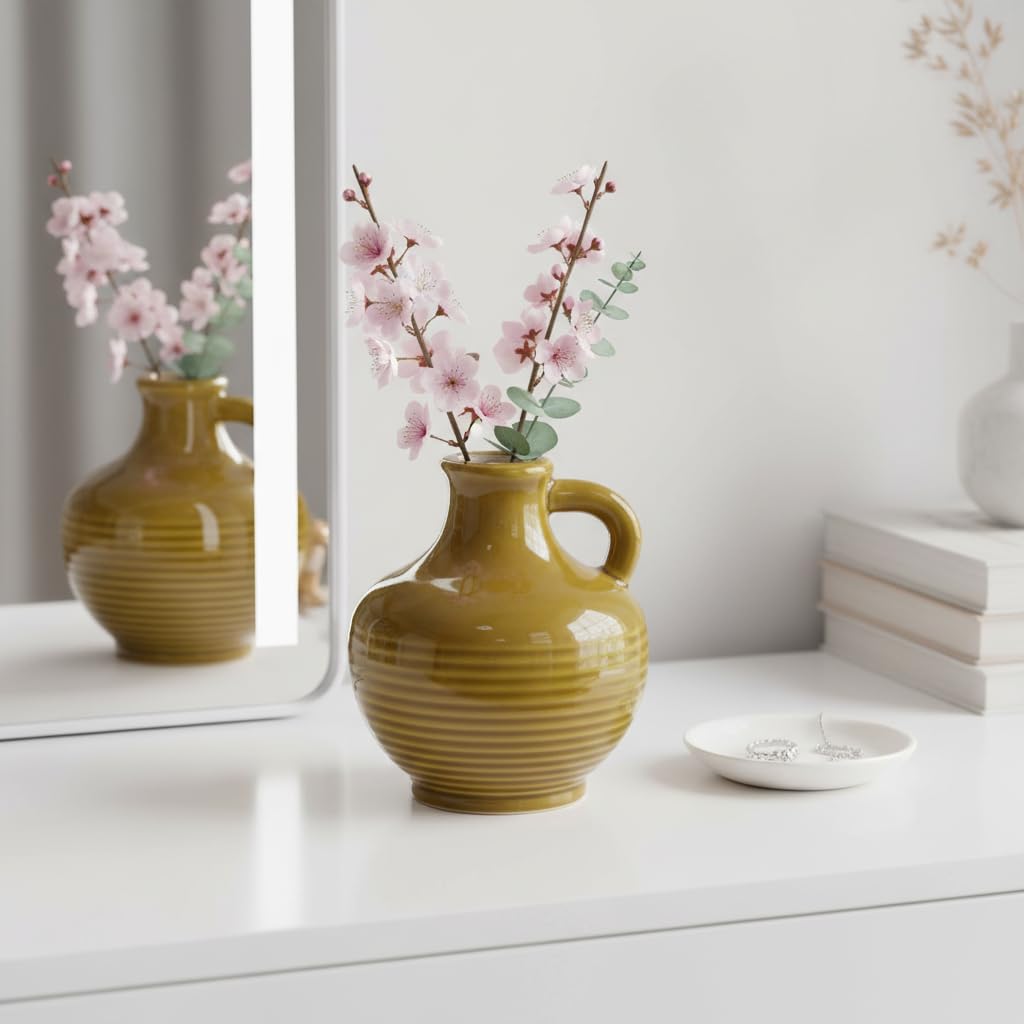 Brown Ceramic Vase / 6 Inch / Brown - 6