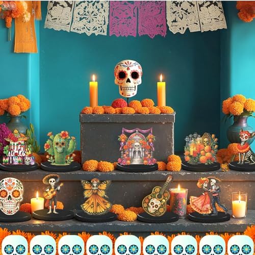 12 Pcs Day of The Dead Table Decorations Dia De Los Muertos Centerpieces