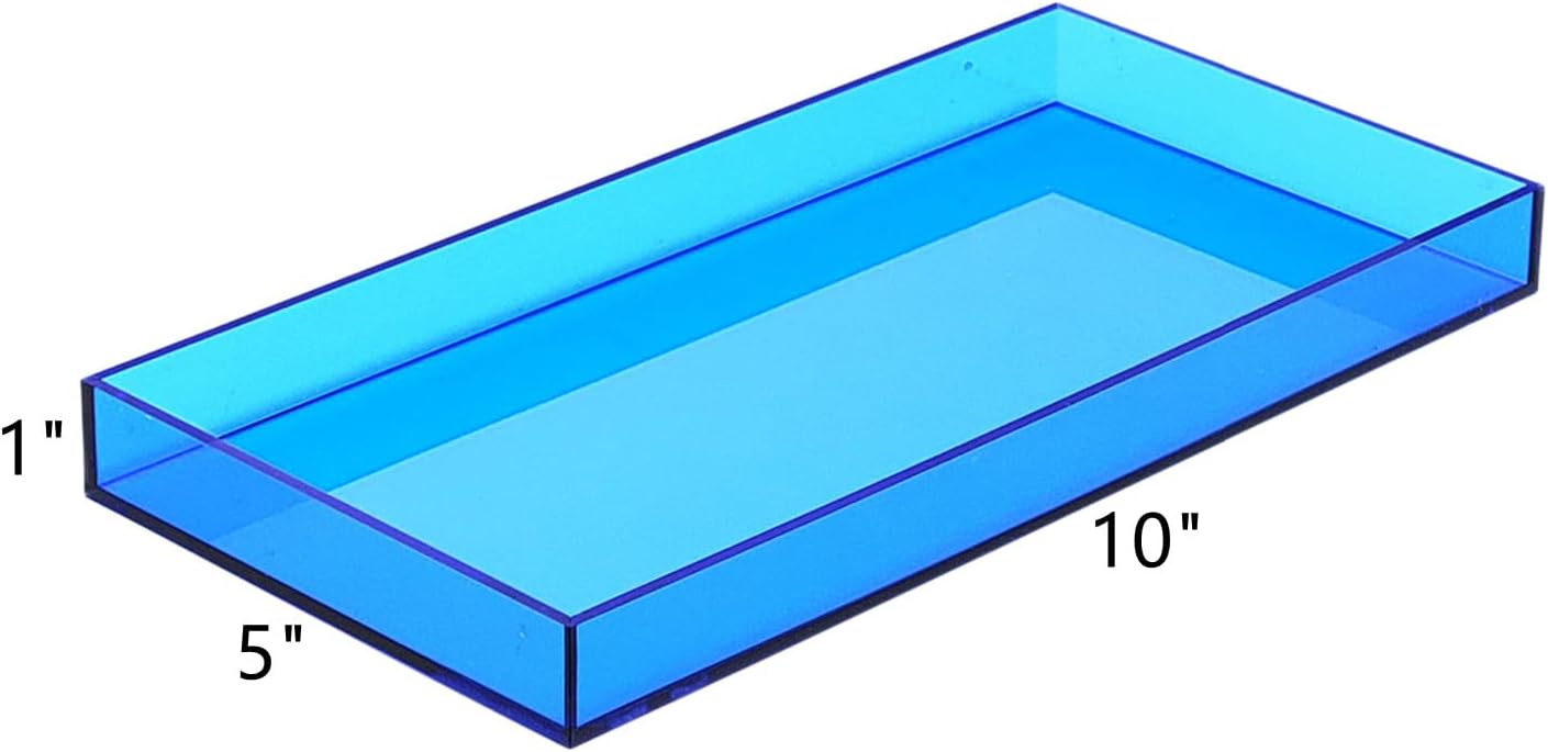 Acrylic Tray Bathroom Tray for Countertop / Blue