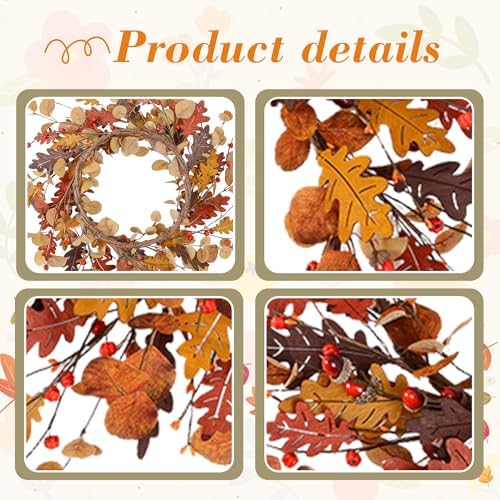 YNYLCHMX 20" Fall Wreath for Front Door, Eucalyptus and Berry Decor