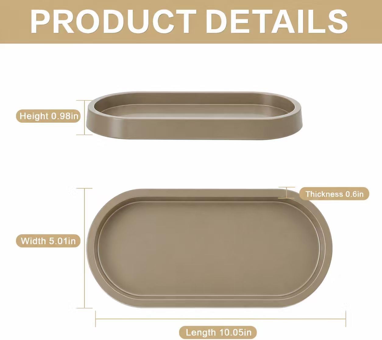 Soap Tray / Table Tray / 10.1 x 5 x 1 / Coffee