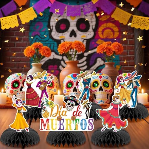 10Pcs Dia De Los Muertos Table Centerpieces Decorations