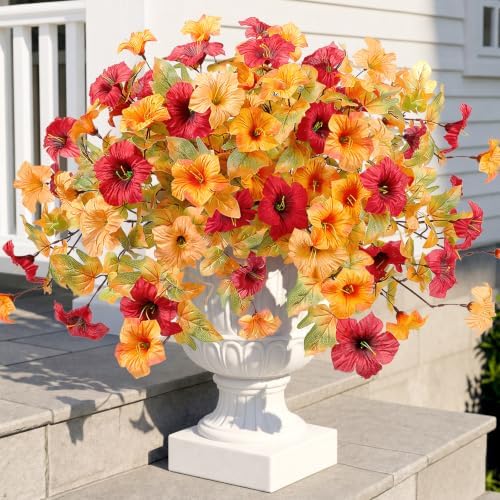 4Pcs Artificial Extra Big Hanging Fall Flowers for Outdoor Planters &Porch