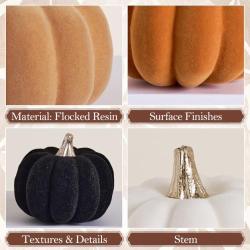 DN DECONATION Mini Fall Pumpkin Decor, Fake Decorations for Home, 12PCS