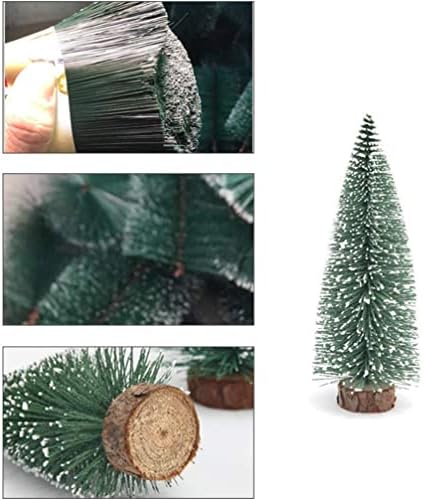 10Pcs Mini Christmas Tree Snow Snow Frost Trees Bottle Brush Winter Ornaments Tabletop for Christmas Party Home Decoration (15cm)