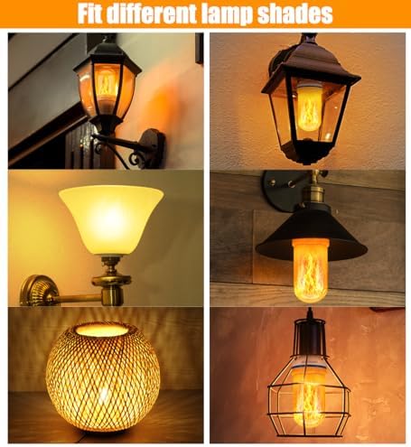 CPPSLEE Upgraded Flame Light Bulbs, 4 Modes Flickering Light Bulbs, E26 Base Fire Flame Bulb for Halloween Decorations Outdoor, Christmas Lights Patio Indoor Home Decor (Yellow, 1 Pack)