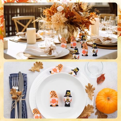 Lunmon 50 Pcs Mini Fall Gnomes Figures Decorations Bulks, 1.49 Inches