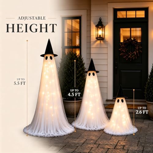 3 Packs Halloween Decorations Outdoor - Ghost Decor Halloween