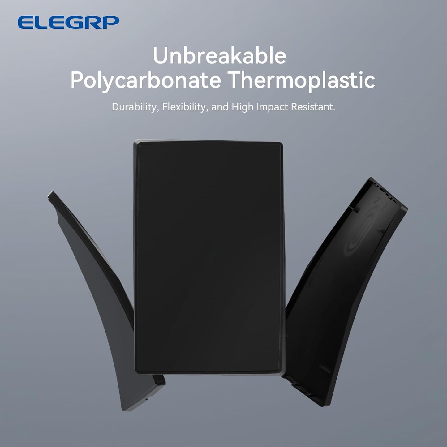 ELEGRP Blank Wall Plate Cover, 1-Gang Screwless Blank Outlet Plate, Mid-Size 4.88" x 3.13" Unbreakable Thermoplastic