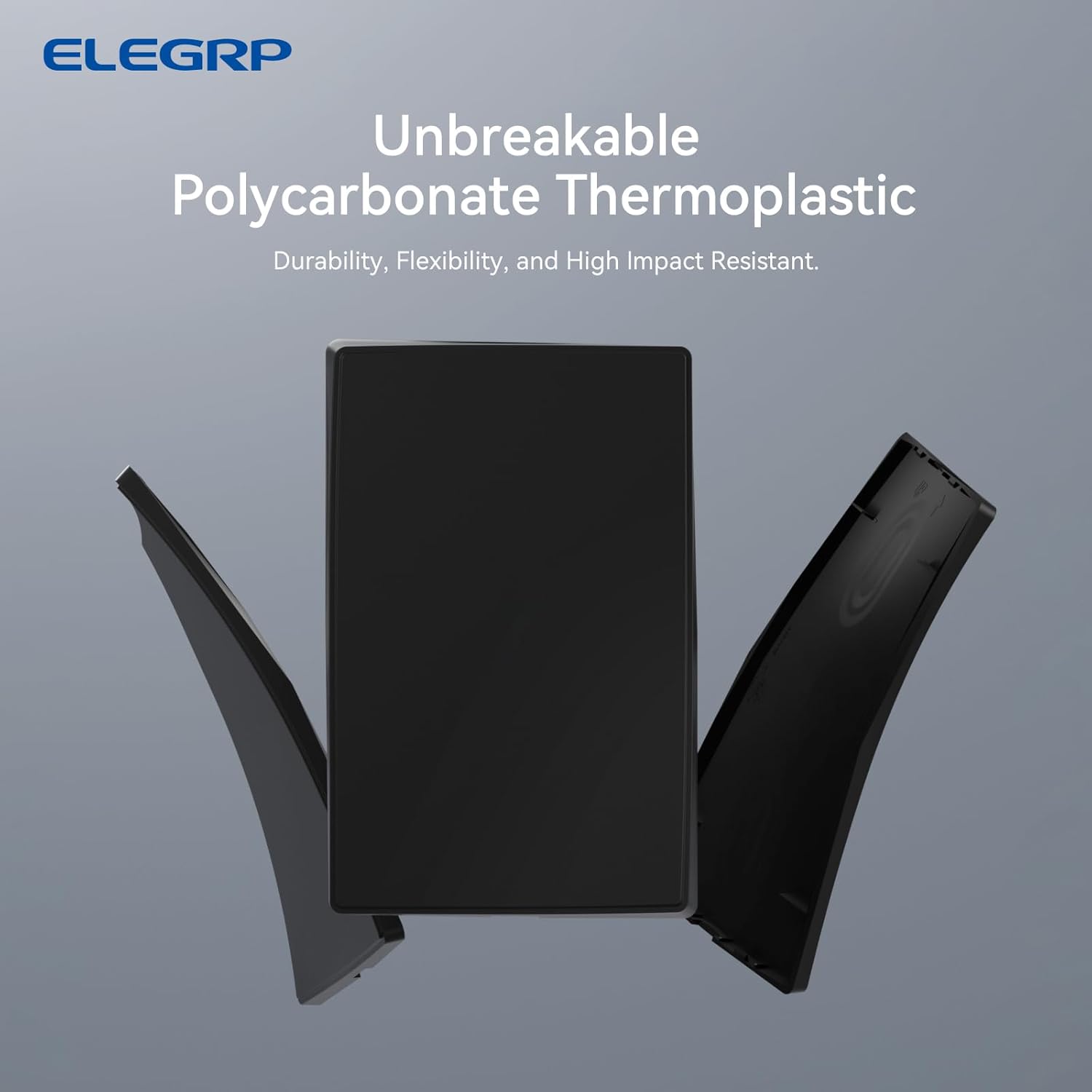 ELEGRP Blank Wall Plate Cover, 1-Gang Screwless Blank Outlet Plate, Mid-Size 4.88" x 3.13" Unbreakable Thermoplastic