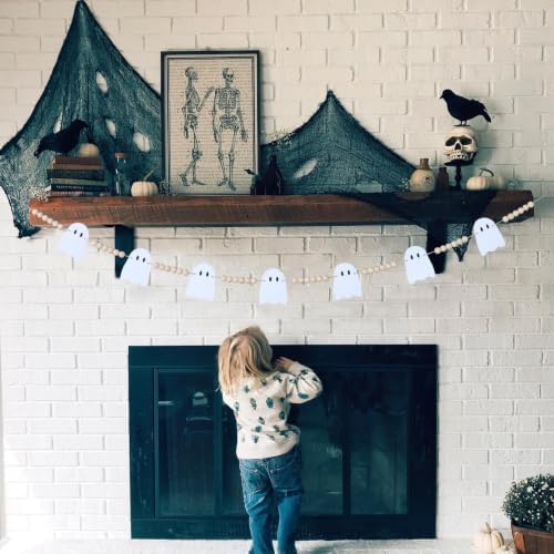 CESOF Halloween Garland Mantel Decorations, Hanging Felt Ghost Garlands