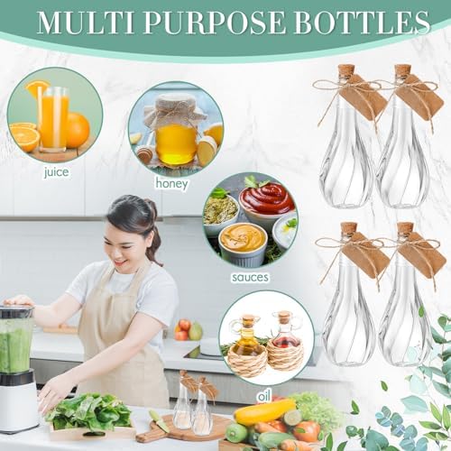 Lounsweer 60 Pack 5 oz Plastic Potion Bottles, Cork Stopper