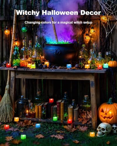Homemory 12-Pack 7-Color Changing Flameless Tea Light Candles, 200+ Hours