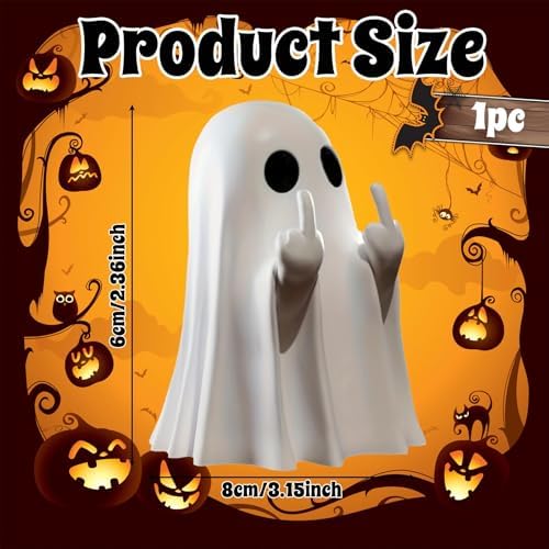Halloween Ghost Figurine Middle Finger Tabletop Decoration